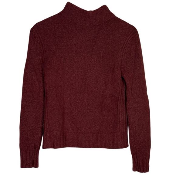 J. Crew Point Sur Alpaca Wool Mock Neck Long Sleeve Knit Sweater XS Burnt Brown - Picture 11 of 15